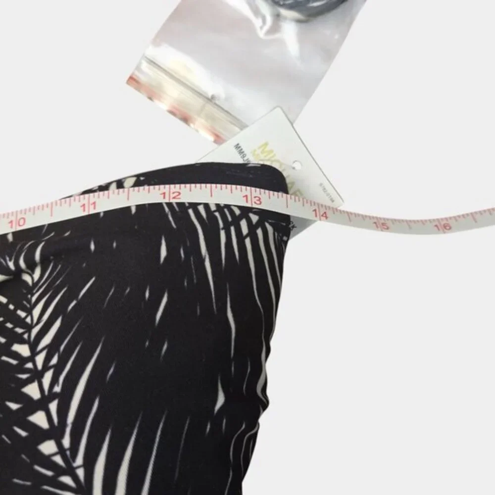 Michael Kors‎ Logo-Ring Tropical Leaf Print Halter Tankini Top S Swimwear NWT